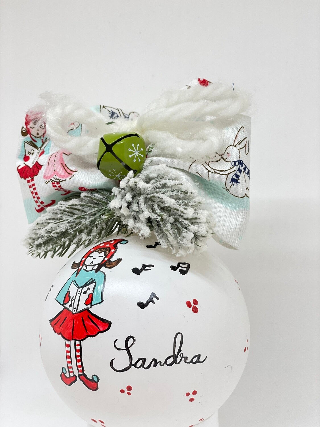 Sfera di Natale in Vetro Personalizzata Insegnante di Musica Dipinta A MANO Prodotto Made in Italy