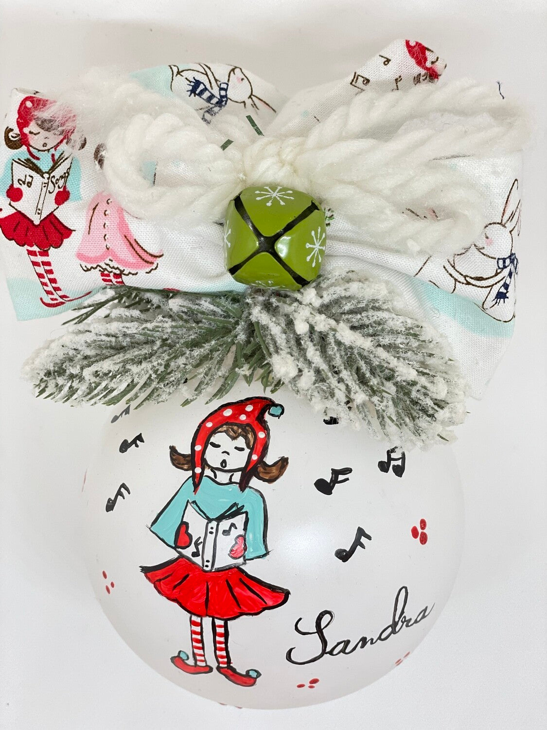 Sfera di Natale in Vetro Personalizzata Insegnante di Musica Dipinta A MANO Prodotto Made in Italy