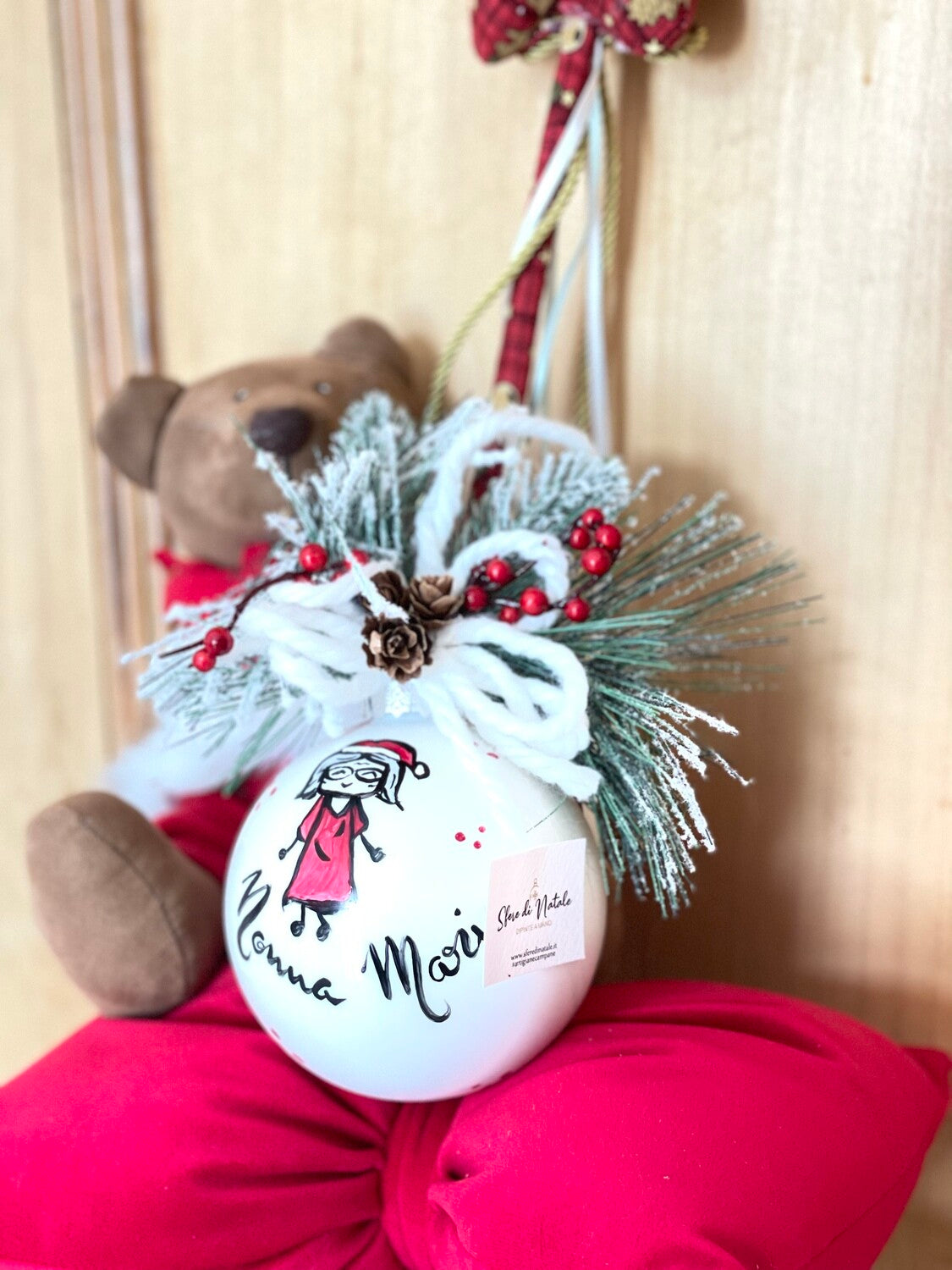 Sfera di Natale in Vetro Personalizzata Soggetto Nonna Maria