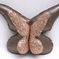 Cuscino farfalla in pelle e paillettes