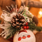 Sfera di Natale in Vetro Personalizzata Soggetto Babbo Natale Dipinta A MANO Prodotto Made in Italy