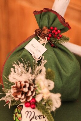 Sfera di Natale in Vetro Personalizzato Soggetto Alberello Dipinta A MANO Prodotto Made in Italy