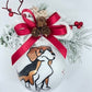 Sfera di Natale in Vetro Personalizzata Soggetto Cane Dipinta A MANO Prodotto Made in Italy