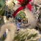 Sfera di Natale in Vetro Personalizzata Soggetto America Tree Dipinta A MANO Prodotto Made in Italy