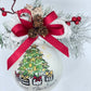 Sfera di Natale in Vetro Personalizzata Soggetto America Tree Dipinta A MANO Prodotto Made in Italy