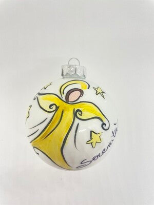 KIT 4 Sfere di Natale in Vetro Personalizzate Soggetti Natività, Angelo, Candele, Re Magi Dipinta A MANO Prodotto Made in Italy