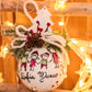 Sfera di Natale in Vetro Personalizzata Soggetto Famiglia Cartoon Dipinta A MANO Prodotto Made in Italy