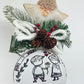 Sfera di Natale in Vetro Personalizzata Soggetto Fidanzatini Dipinta A MANO Prodotto Made in Italy