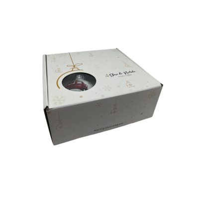 KIT 4 Sfere di Natale in Vetro Personalizzate Soggetti Albero, Babbo Natale in moto, Furgoncino, Camino Dipinta A MANO Prodotto Made in Italy