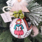Sfera di Natale in Vetro Personalizzata Maestra di Asilo Dipinta A MANO Prodotto Made in Italy
