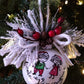 Sfera di Natale in Vetro Personalizzata Soggetto Nonni Dipinta A MANO Prodotto Made in Italy