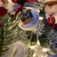 Sfera di Natale in Vetro Personalizzata Soggetto Camino Dipinta A MANO Prodotto Made in Italy
