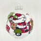 Sfera di Natale in Vetro Personalizzata Soggetto Babbo Natale Dipinta A MANO Prodotto Made in Italy